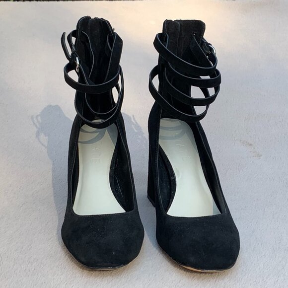 1.State Makal Genuine Suede Strappy Flared Heels Sz8 - Picture 5 of 16